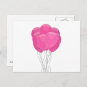 Carte Postale Ballons roses (Devant / Derrière)