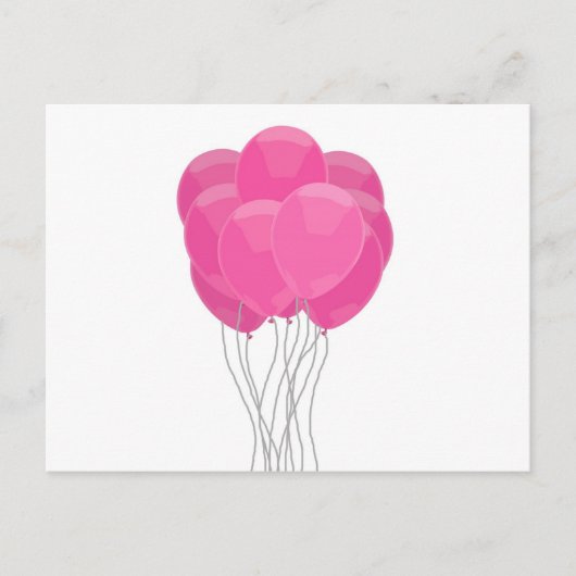 Carte Postale Ballons roses (Devant)