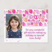 Carte Postale Ballons roses mignons Fille Photo Anniversaire Mer (Devant)