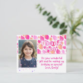 Carte Postale Ballons roses mignons Fille Photo Anniversaire Mer (Debout devant)