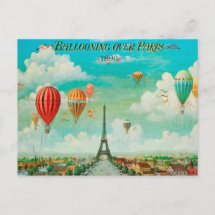 Carte Postale Ballons vintages PixDezines au-dessus de Paris