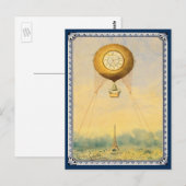 Carte Postale Balloon à air chaud sur la peinture de Paris (Devant / Derrière)