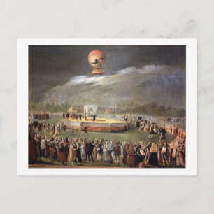 Carte Postale Balloon Ascension dans les jardins d'Aranjuez, c.1