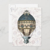 Carte Postale Balloon baroque bleu & crème (Devant / Derrière)