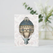 Carte Postale Balloon baroque bleu & crème (Debout devant)