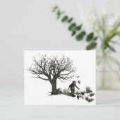 Carte Postale Balloon Clown Ancien Arbre et Oiseaux Noirs Origin (Debout devant)