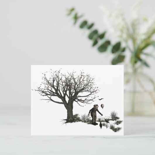 Carte Postale Balloon Clown Ancien Arbre et Oiseaux Noirs Origin (Debout devant)
