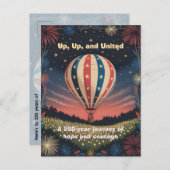 Carte Postale Balloon Fireworks 1776–2026 Backyard Party Invite! (Devant / Derrière)