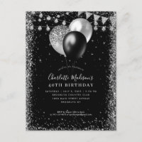 Balloon gris argent noir n'importe quel âge annive