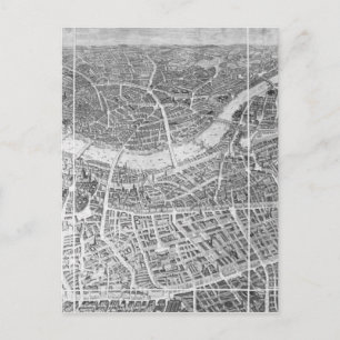 Carte Postale Balloon View of London, 1851