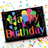 Carte Postale Balloons Colorés JOYEUX ANNIVERSAIRE