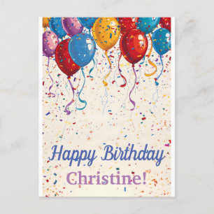 Carte Postale Balloons Joyeux Anniversaire Création Personnalisa