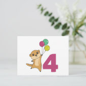 Carte Postale Balloons pour le quatrième anniversaire de la suri (Debout devant)