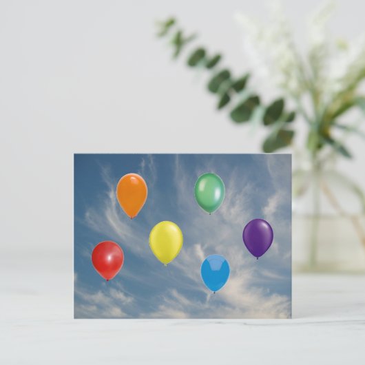 Carte Postale Balloons Rainbow Pride (Debout devant)