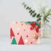 Carte Postale ballotins de Noël rose simple (Debout devant)