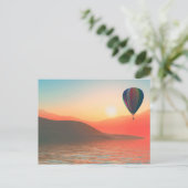 Carte Postale Ballotte à air chaud avec coucher de soleil (Debout devant)