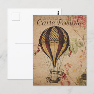 Carte Postale Ballotte à air chaud Vintage rétro