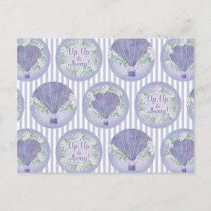 Carte Postale Ballotte à air chaud violet - Lilac Lavender Strip