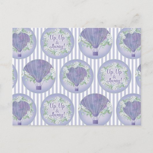 Carte Postale Ballotte à air chaud violet - Lilac Lavender Strip (Devant)