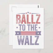 Carte Postale Ballz à l'élection Walz Harris Waltz 2024 (Devant / Derrière)