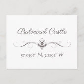 Carte postale Balmoral Castle Latitude et Longitud (Devant)