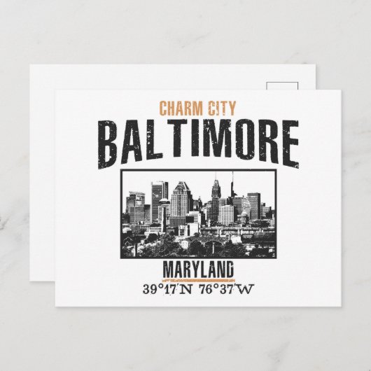 Carte Postale Baltimore (Devant / Derrière)