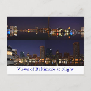 Carte Postale Baltimore en soirée