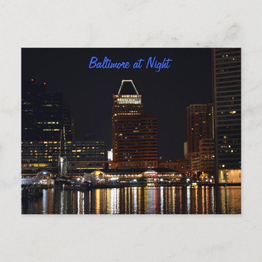 Carte Postale Baltimore la nuit (Devant)