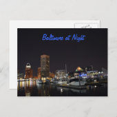 Carte Postale Baltimore la nuit (Devant / Derrière)