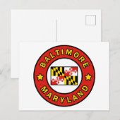 Carte Postale Baltimore Maryland (Devant / Derrière)