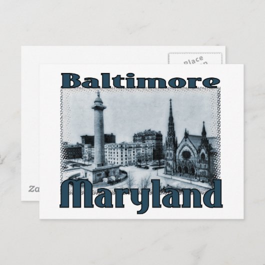 Carte Postale Baltimore, Maryland (Devant / Derrière)