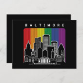 Carte Postale Baltimore Maryland Arc-en-ciel Drapeau LGBT Pride (Devant / Derrière)