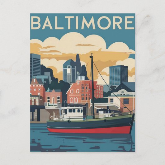 Carte Postale Baltimore, Maryland, États-Unis Illustration (Devant)