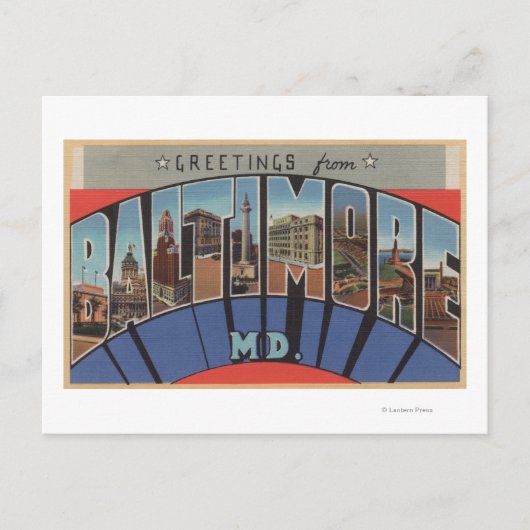 Carte Postale Baltimore, Maryland - Scènes de grandes lettres (Devant)