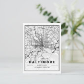 Carte Postale Baltimore Maryland USA Travel City Plan (Debout devant)