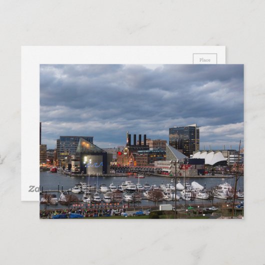 Carte Postale Baltimore Sundown Skyline (Devant / Derrière)