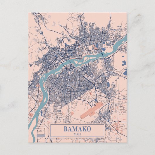 Carte Postale Bamako Mali Breezy City Map Travel (Devant)