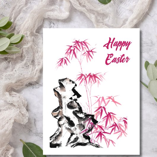 Carte Postale Bambou - rouge