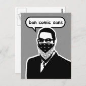 Carte postale Ban Comic Sans (Devant / Derrière)