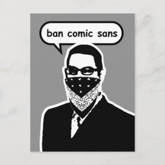 Carte postale Ban Comic Sans