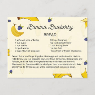 Carte postale Banana Blue Berry Pain Recette