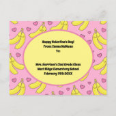 Carte Postale Banana Cute Kids Classroom Valentine Card (Dos)