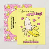 Carte Postale Banana Cute Kids Classroom Valentine Card (Devant / Derrière)
