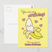Carte postale Banana Cute Kids Valentine's Day Kaw (Devant / Derrière)