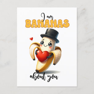 Carte Postale banana Punny Funny Valentine