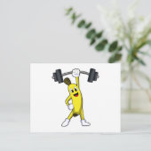 Carte Postale Banane à l'entraînement de force avec barre (Debout devant)