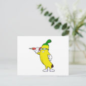 Carte Postale Banane aux fléchettes avec fléchette (Debout devant)