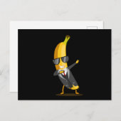 Carte Postale Banane cool avec costume - Dab Funny Dancing Fruit (Devant / Derrière)