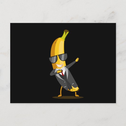 Carte Postale Banane cool avec costume - Dab Funny Dancing Fruit (Devant)