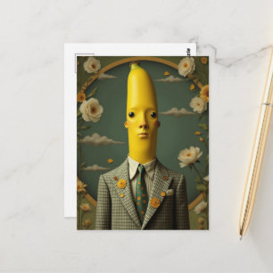 Carte Postale Banane dans un costume à carreaux